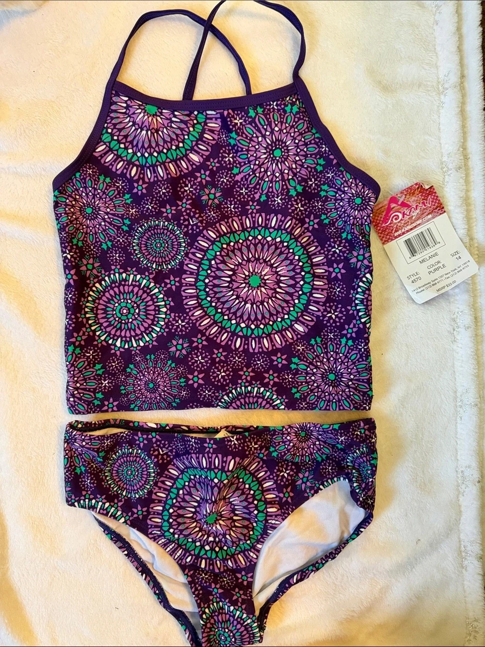 Kanu Surf Purple Floral Mandala Two-Piece Tankini